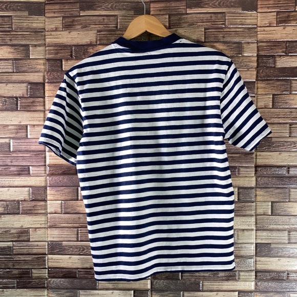 EUC Guess Jeans Shirt Mens  Asap Rocky Blue White Stripe USA Navy Hip Hop Small - Picture 2 of 8